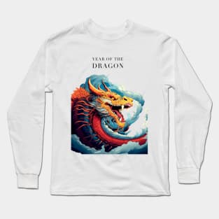 Chinese Dragon: Year of the Dragon, Chinese New Year on a light (Knocked Out) background Long Sleeve T-Shirt